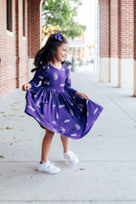 JMU Purple Duke Dog 3/4 Sleeve Pocket Twirl Dress - Image 4