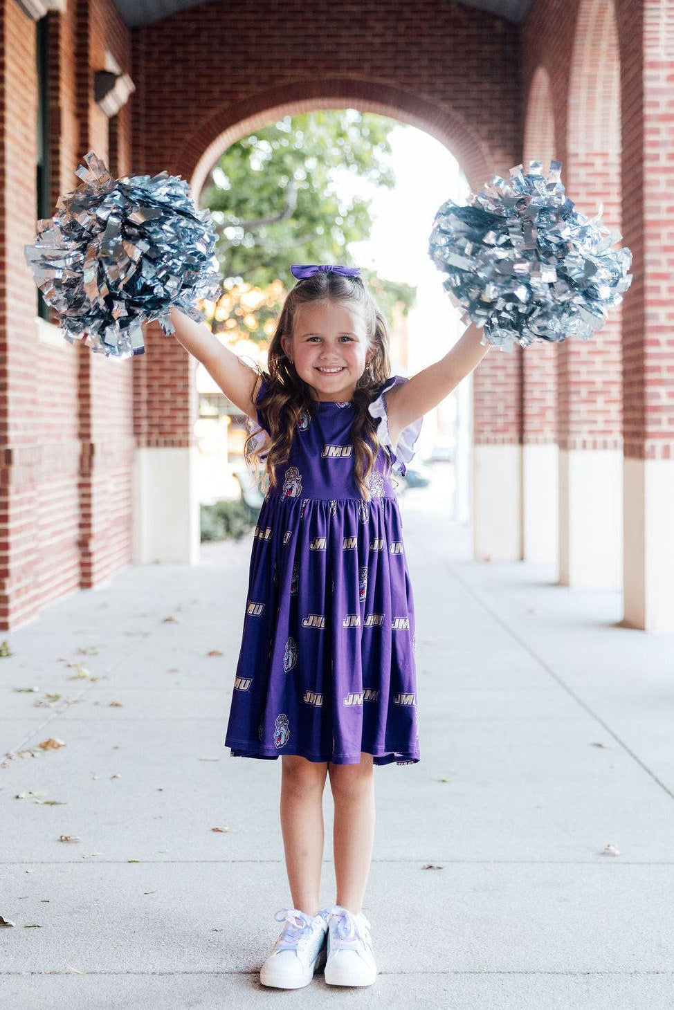 JMU Purple Duke Dog Flutter Twirl  Dress - Image 2