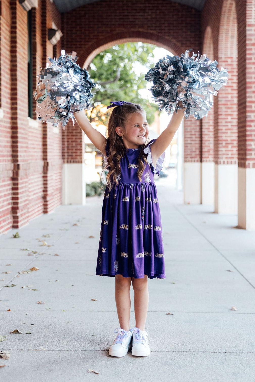 JMU Purple Duke Dog Flutter Twirl  Dress - Image 4