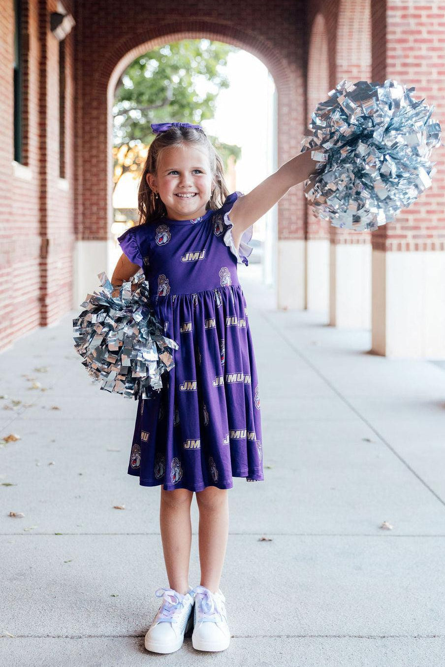 JMU Purple Duke Dog Flutter Twirl  Dress - Image 5