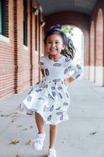JMU White Duke Dog 3/4 Sleeve Pocket Twirl Dress - Image 4