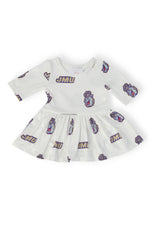 JMU White Duke Dog 3/4 Sleeve Twirl Bodysuit