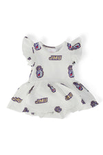 JMU White Duke Dog Flutter Twirl Bodysuit - Image 2