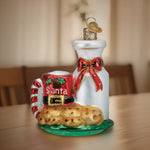 Old World Christmas Santa's Milk & Cookies Ornament - hand-blown glass Christmas tree ornament (view 6)