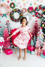 Jingle Bells 3/4 Sleeve Pocket Twirl Dress - Image 3