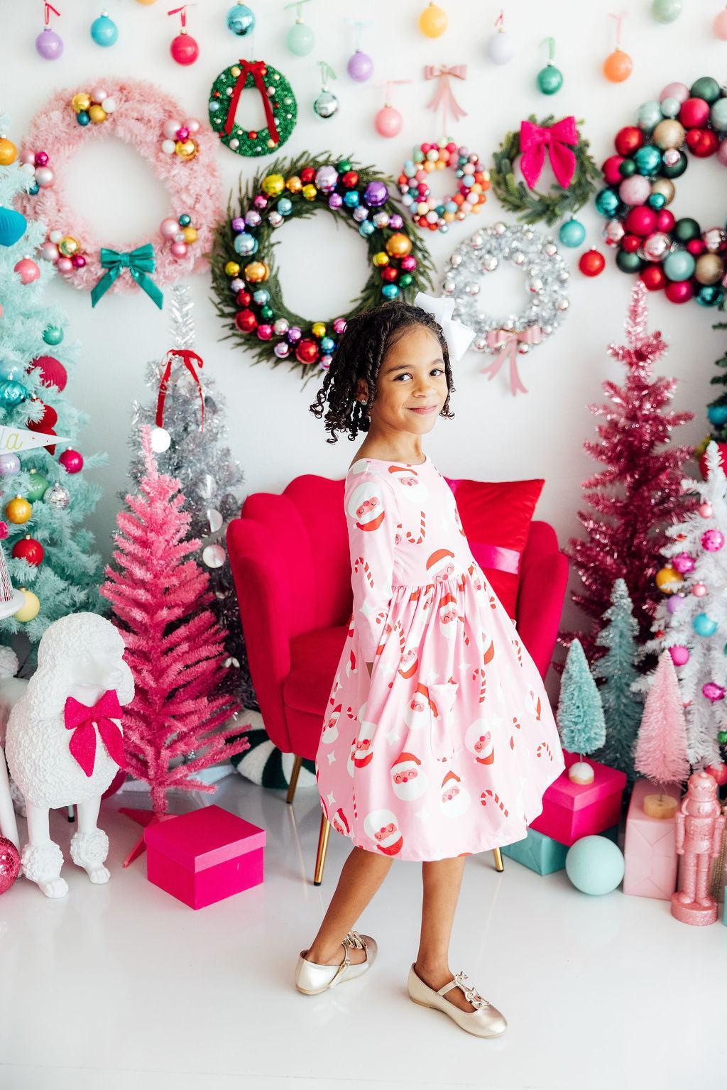 Jingle Bells 3/4 Sleeve Pocket Twirl Dress - Image 5