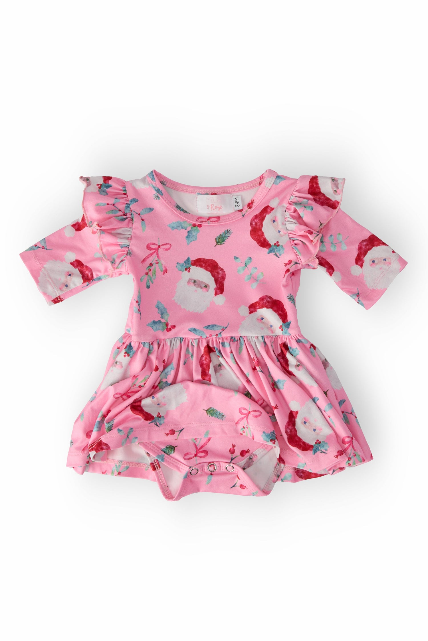 Jolly Old Saint Nick Twirl Flutter Bodysuit - Image 3