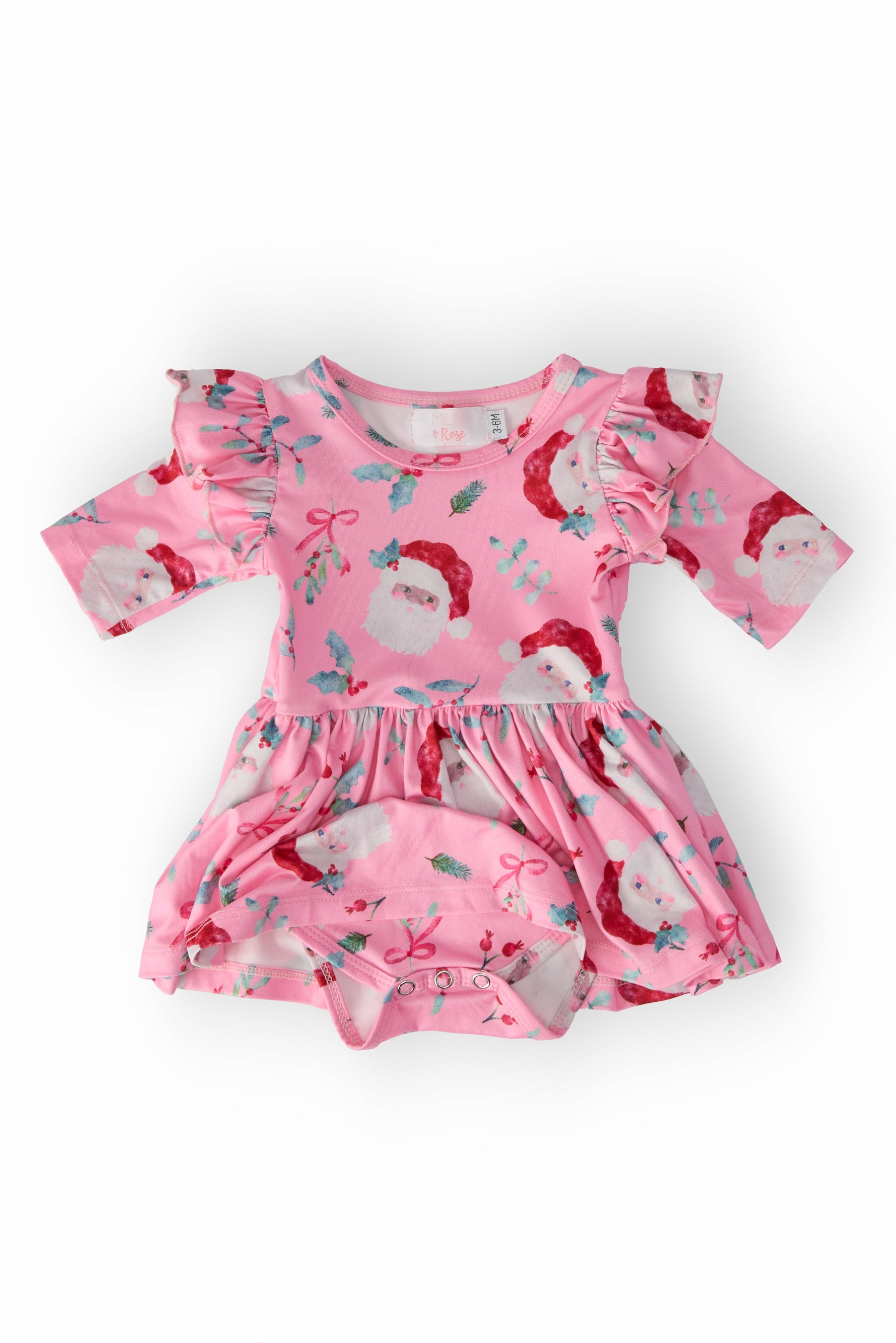 Jolly Old Saint Nick Twirl Flutter Bodysuit - Image 3