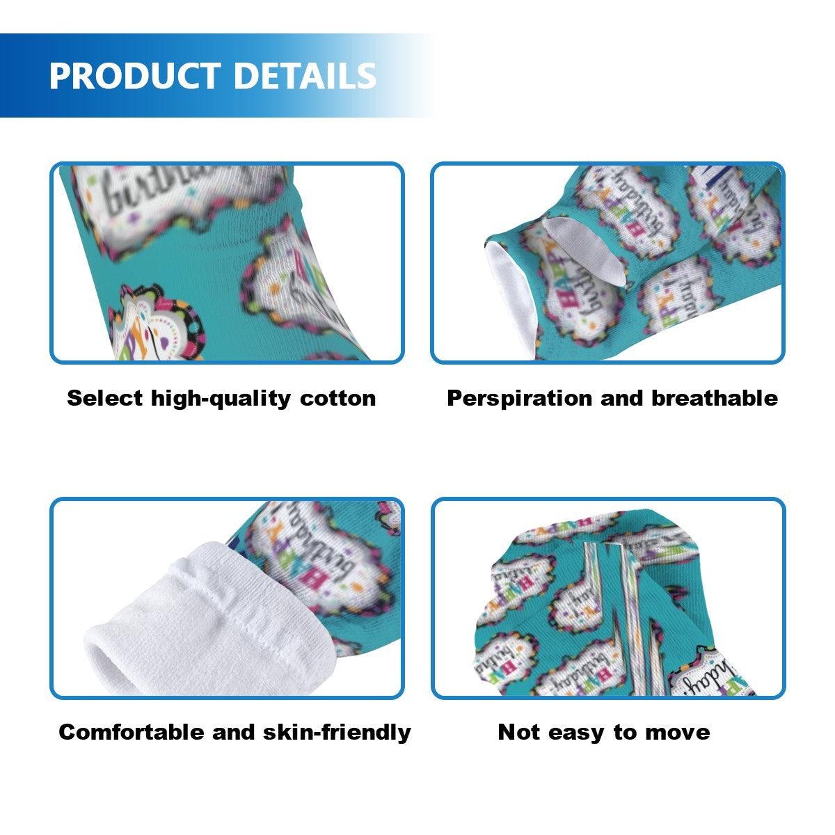 Personalized Happy Birthday Socks | Custom Name Birthday Socks | Teal Novelty Gift