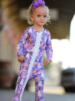 Rylee Faith Designs - Halloween Ghost Pumpkin Girls Romper Ruffle Zipper - alternate view 4