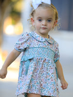 Rylee Faith Designs - Sage Green Floral Smocked Girl Bloomer Set - alternate view 3