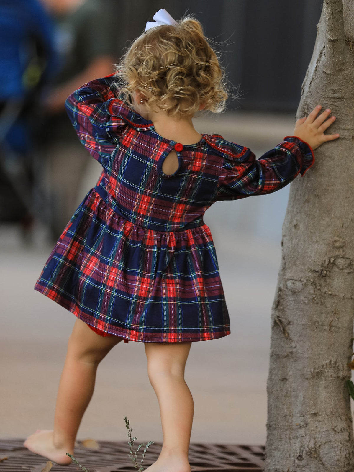 Rylee Faith Designs - Fall Plaid Girl Set Petal Collar Puff Sleeve Bloomer - alternate view 5