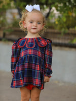 Rylee Faith Designs - Fall Plaid Girl Set Petal Collar Puff Sleeve Bloomer - alternate view 3