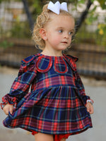 Rylee Faith Designs - Fall Plaid Girl Set Petal Collar Puff Sleeve Bloomer - alternate view 2