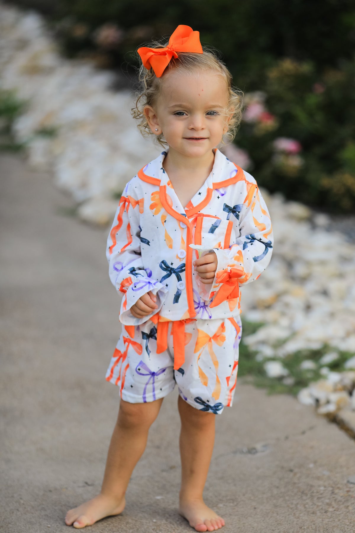 Rylee Faith Designs - Halloween Mommy and Me Bow Print Pajama Set - alternate view 2