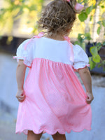 Rylee Faith Designs - Fall Pink Ballet Embroidery Bow Polka Dot Dress - alternate view 5