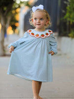 Rylee Faith Designs - Halloween Thanksgiving Pumpkin Embroidery Girls Dress Peter Pan Collar - alternate view 6
