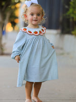 Rylee Faith Designs - Halloween Thanksgiving Pumpkin Embroidery Girls Dress Peter Pan Collar - alternate view 4