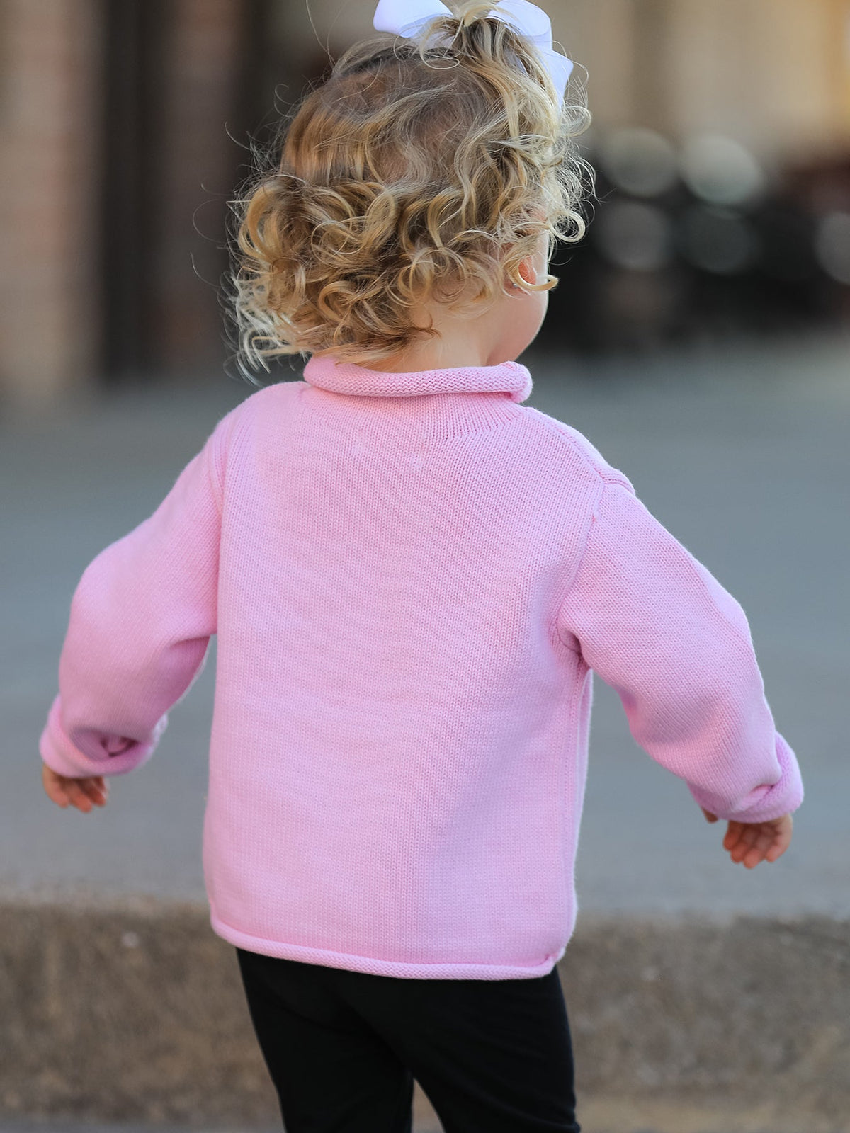 Rylee Faith Designs - Girls Ghost Bow Knit Sweater Halloween Cute Embroidered Pullover - alternate view 5