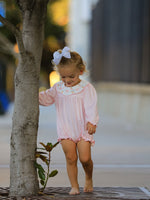 Rylee Faith Designs - Pink Goose Embroidered Baby Girl Romper Ruffle Collar - alternate view 5