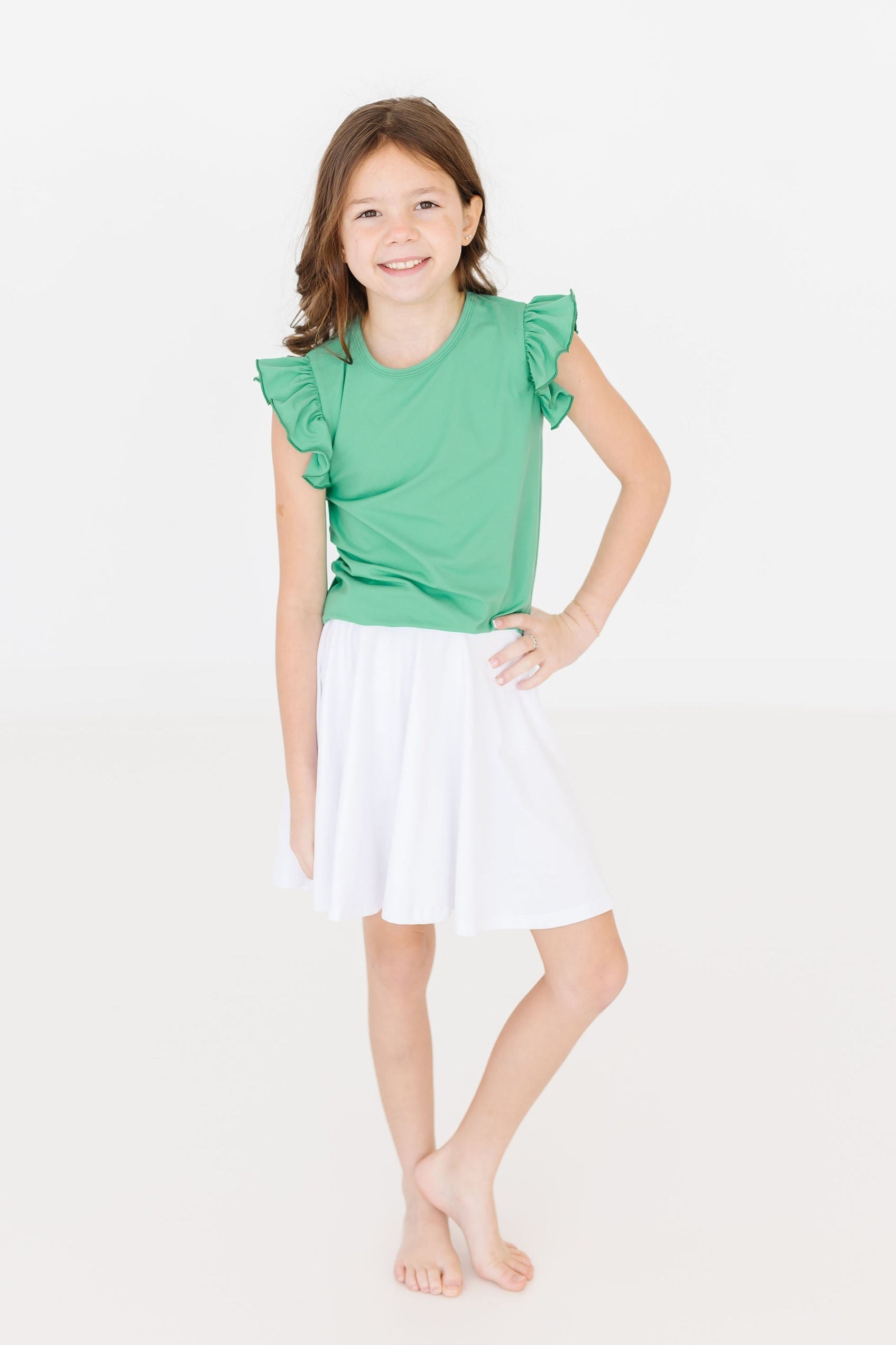 Kelly Green S/S Ruffle Tee - Image 3