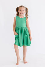 Kelly Green Tank Pocket Twirl Dress - Image 3