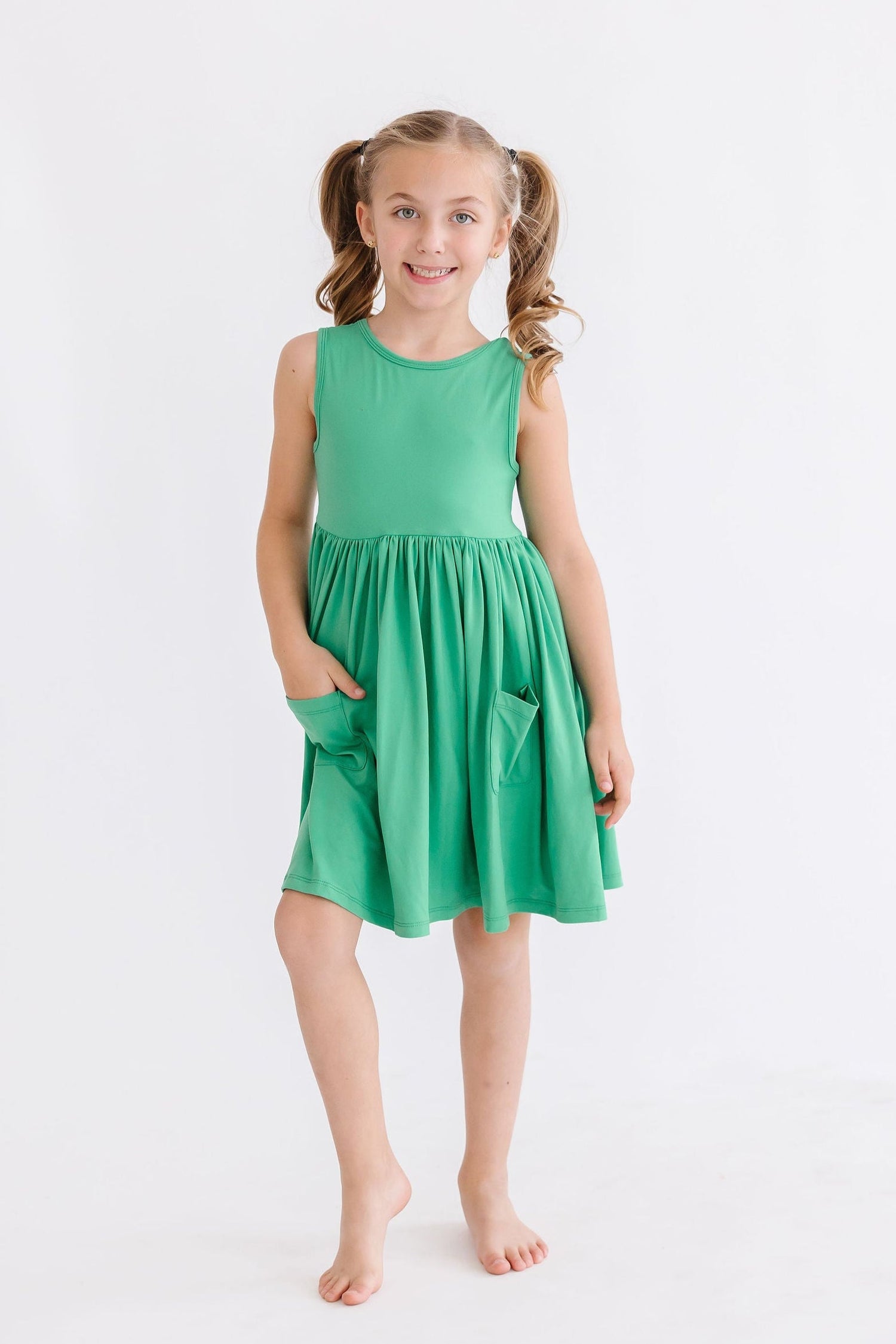 Kelly Green Tank Pocket Twirl Dress - Image 3