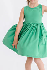 Kelly Green Tank Pocket Twirl Dress - Image 4