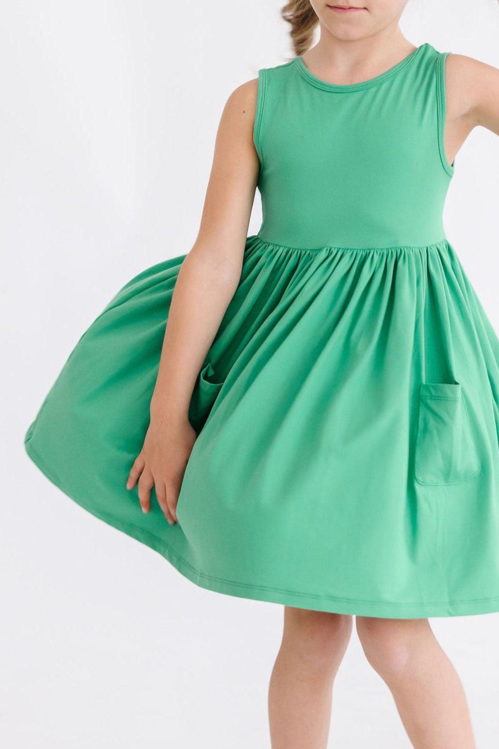 Kelly Green Tank Pocket Twirl Dress - Image 4