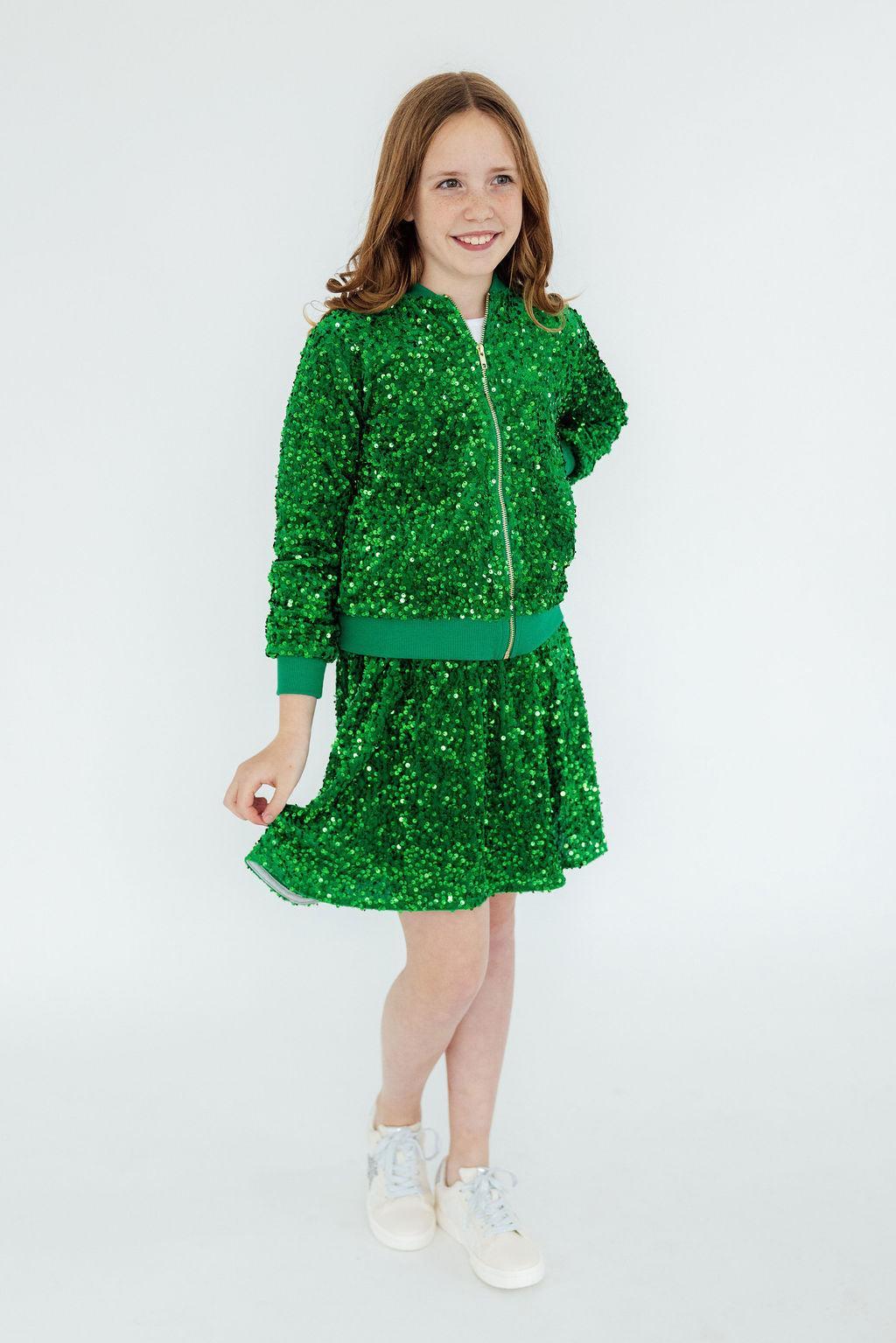 Kelly Green Velvet Sequin Jacket - Image 5