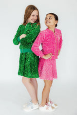 Kelly Green Velvet Sequin Twirl Skort - Image 3