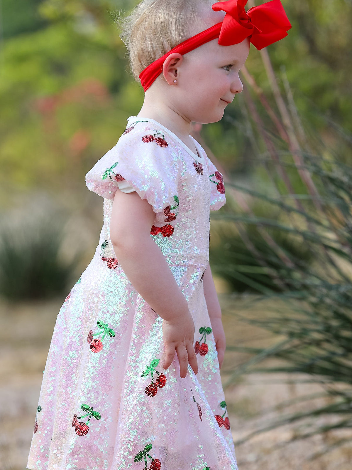 Rylee Faith Designs - Sweet Cherry Sequins Cute Dress - alternate view 3
