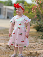 Rylee Faith Designs - Sweet Cherry Sequins Cute Dress