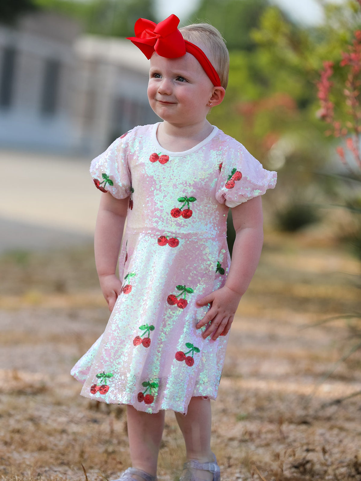 Rylee Faith Designs - Sweet Cherry Sequins Cute Dress - alternate view 2