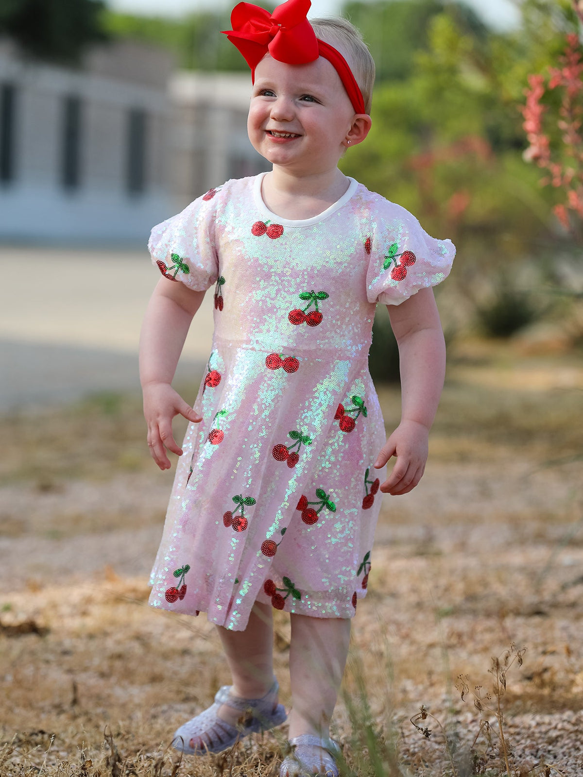 Rylee Faith Designs - Sweet Cherry Sequins Cute Dress - alternate view 7