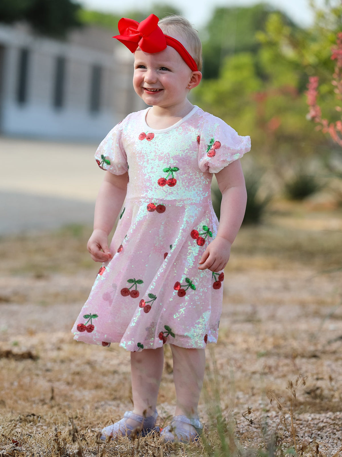 Rylee Faith Designs - Sweet Cherry Sequins Cute Dress - alternate view 8