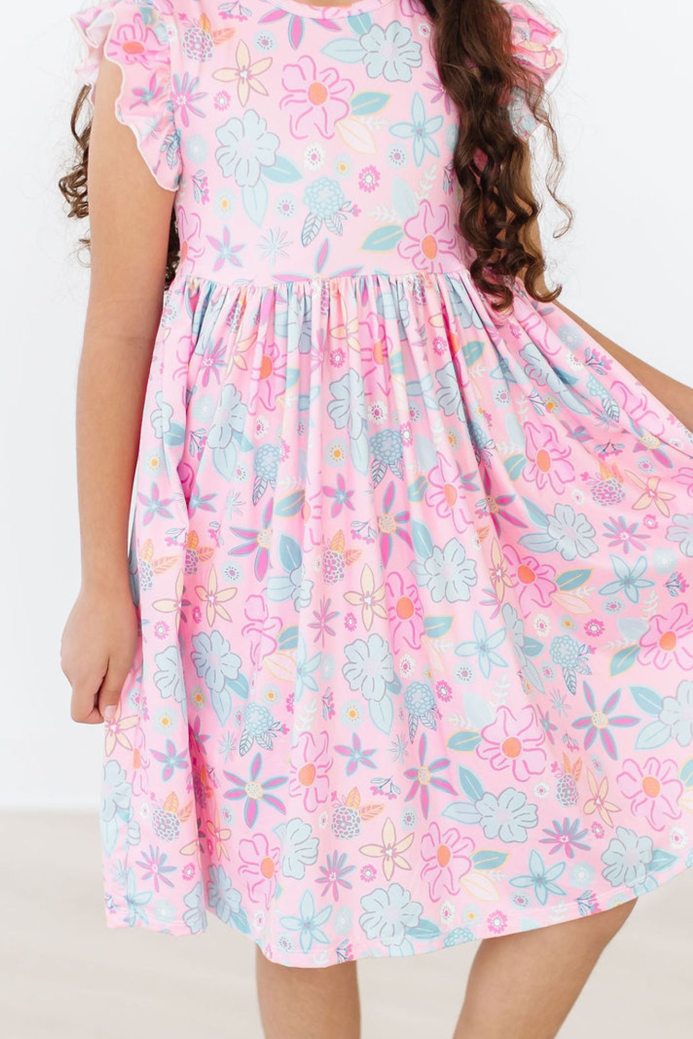 Beachy Blooms Flutter Sleeve Twirl Dress - Image 3