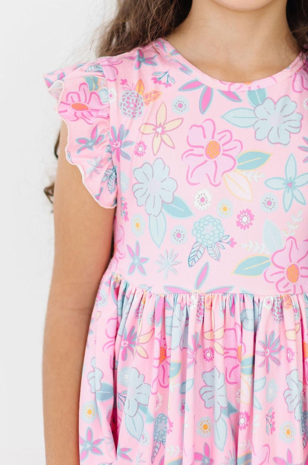 Beachy Blooms Flutter Sleeve Twirl Dress - Image 4