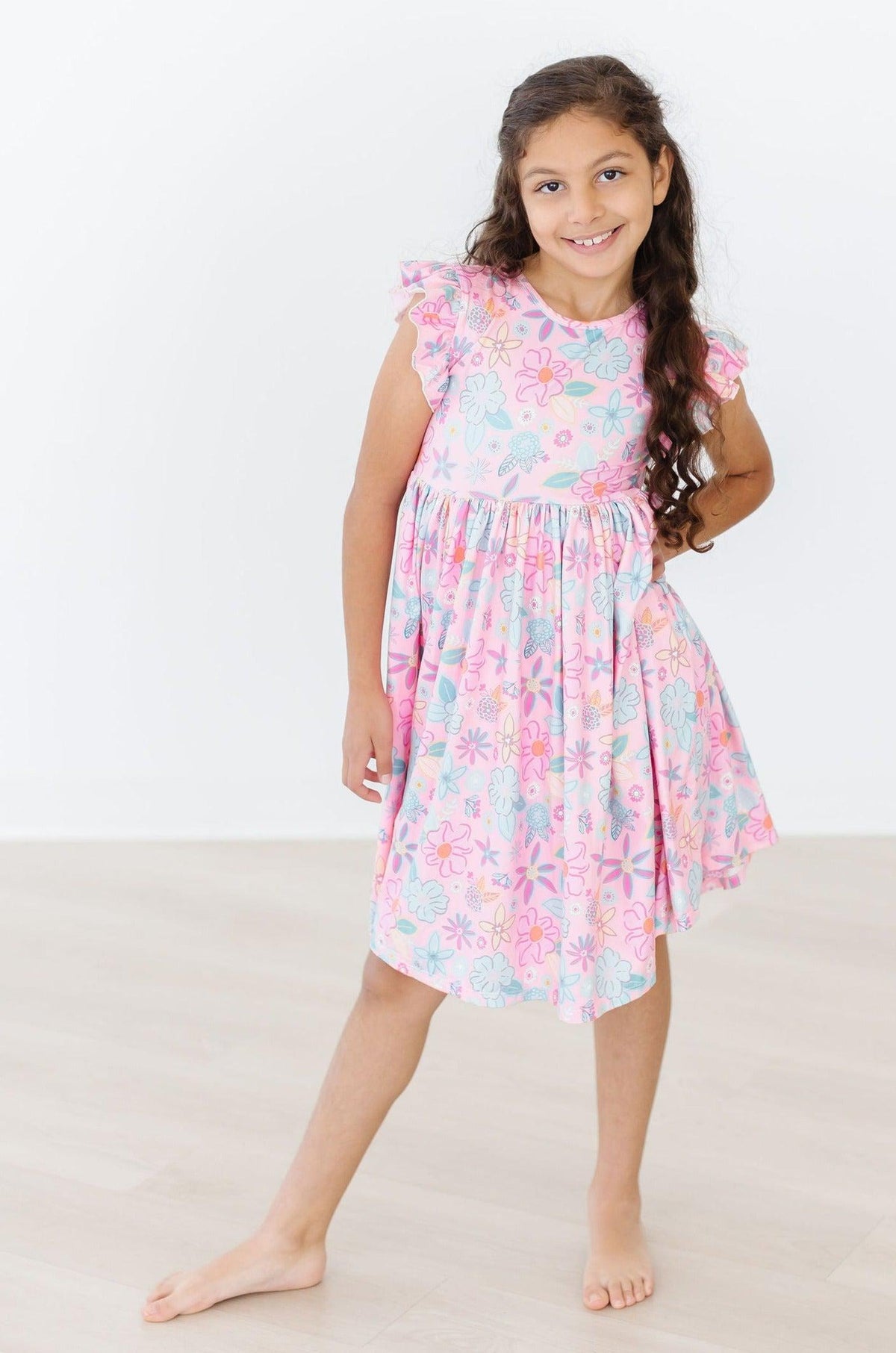 Beachy Blooms Flutter Sleeve Twirl Dress - Image 5