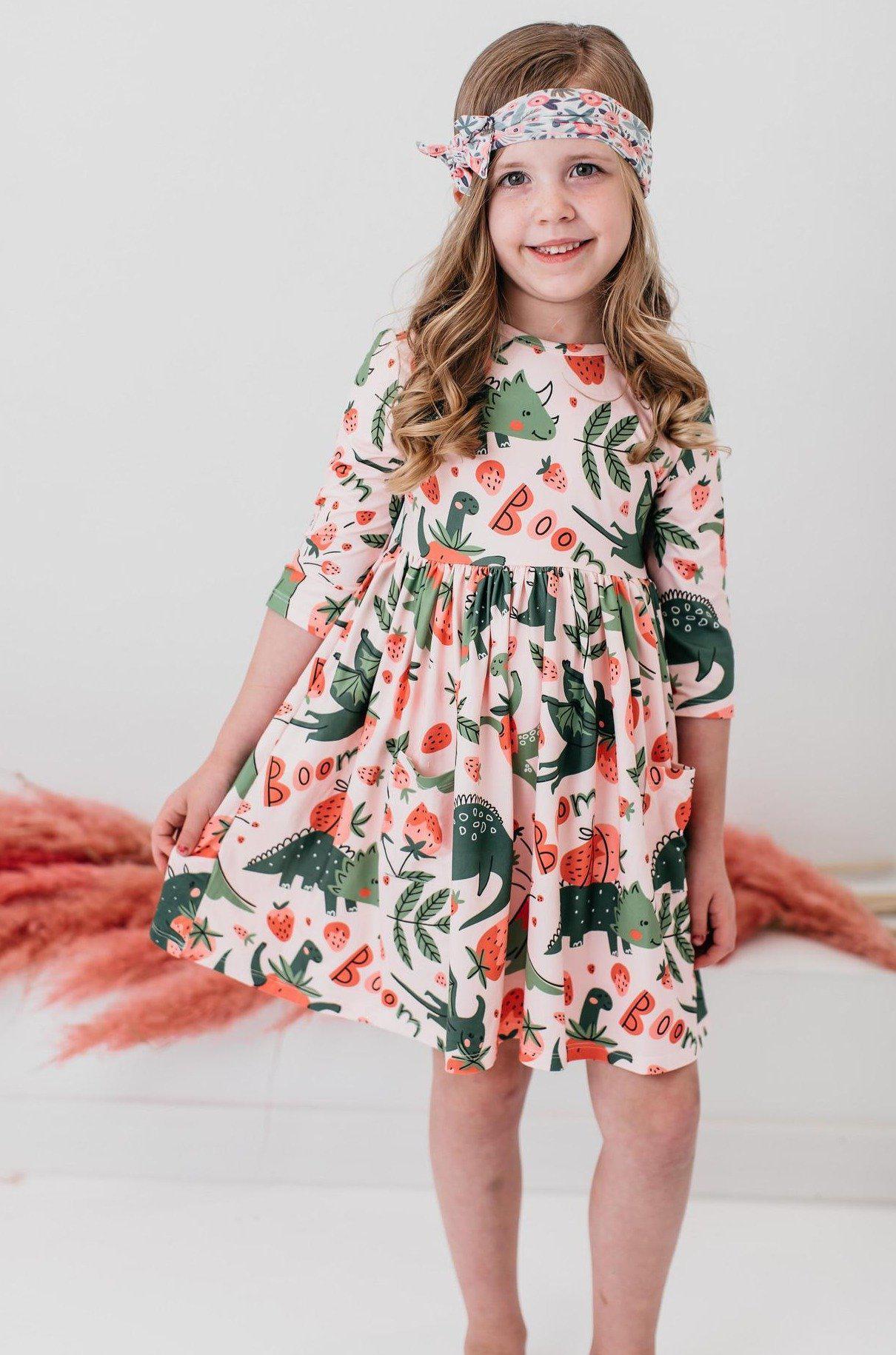 Hear Me Roar 3/4 Sleeve Pocket Twirl Dress - Image 2