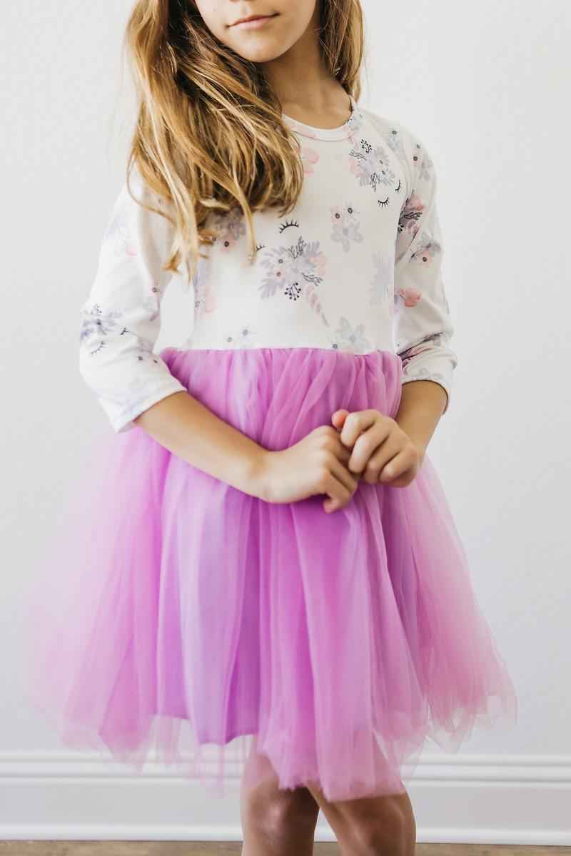 Lilac Unicorn Dream L/S Tutu Dress