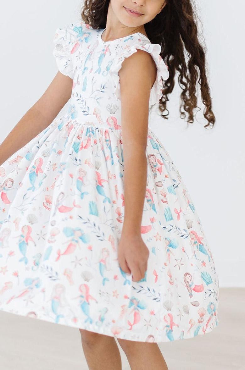 Mermaid Friends Flutter Sleeve Twirl Dress - Image 3