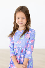 Neon Moon 3/4 Sleeve Pocket Twirl Dress - Image 2