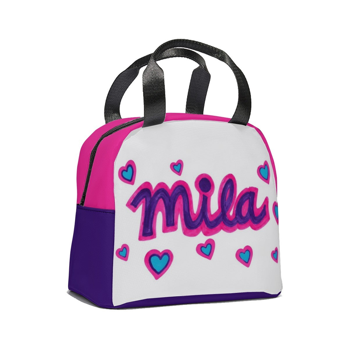 Kids Drawing Custom Insulated Lunch Tote Bag | Upload Their Artwork, Choose Your Colors | Personalized Back to School Gift