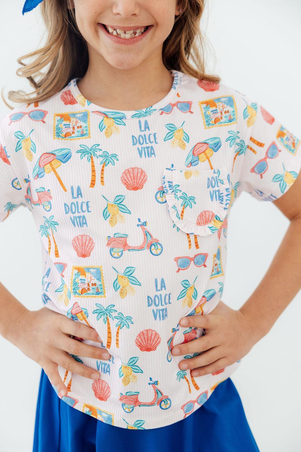 La Dolce Vita Ruffle Pocket Tee - Image 3