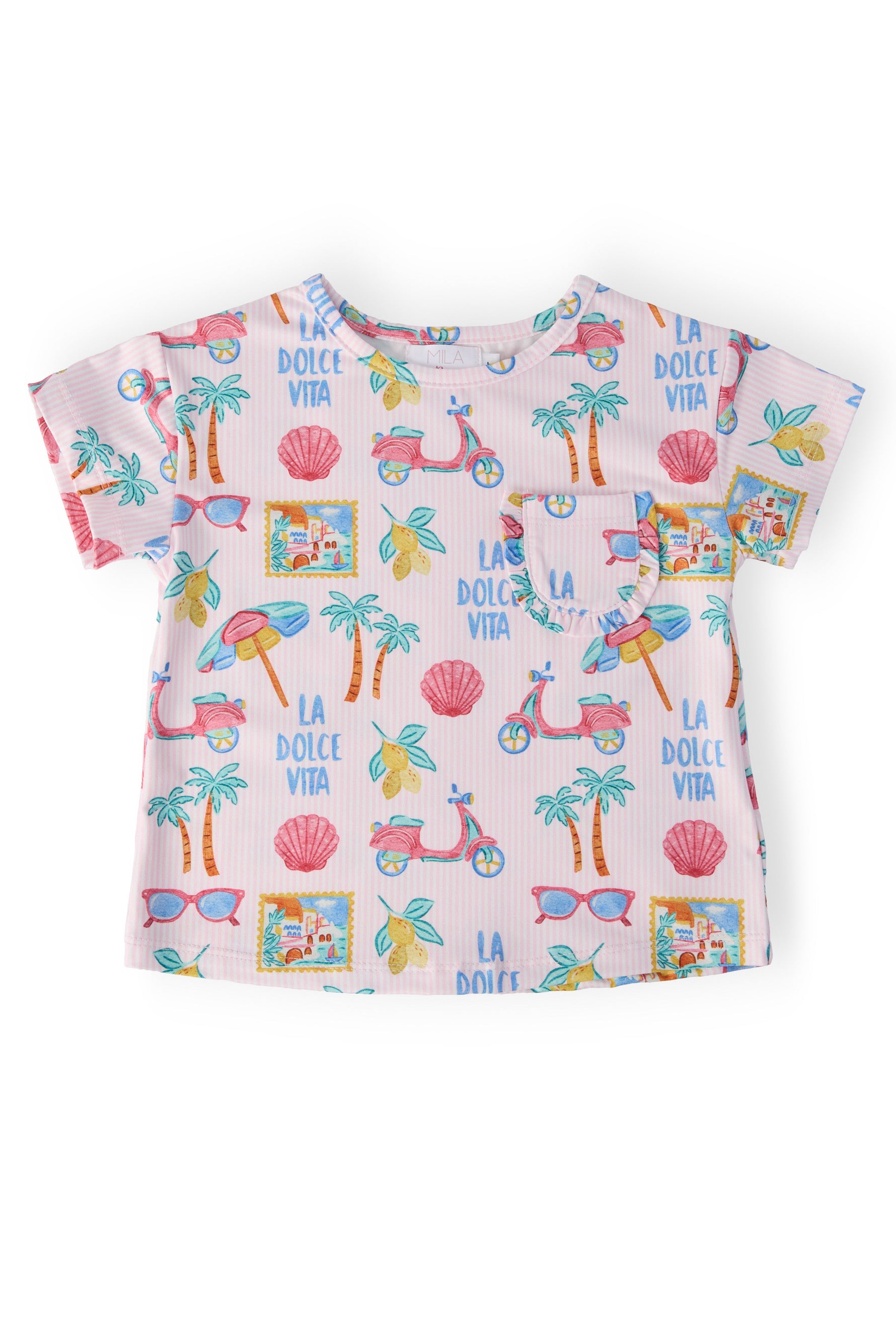 La Dolce Vita Ruffle Pocket Tee