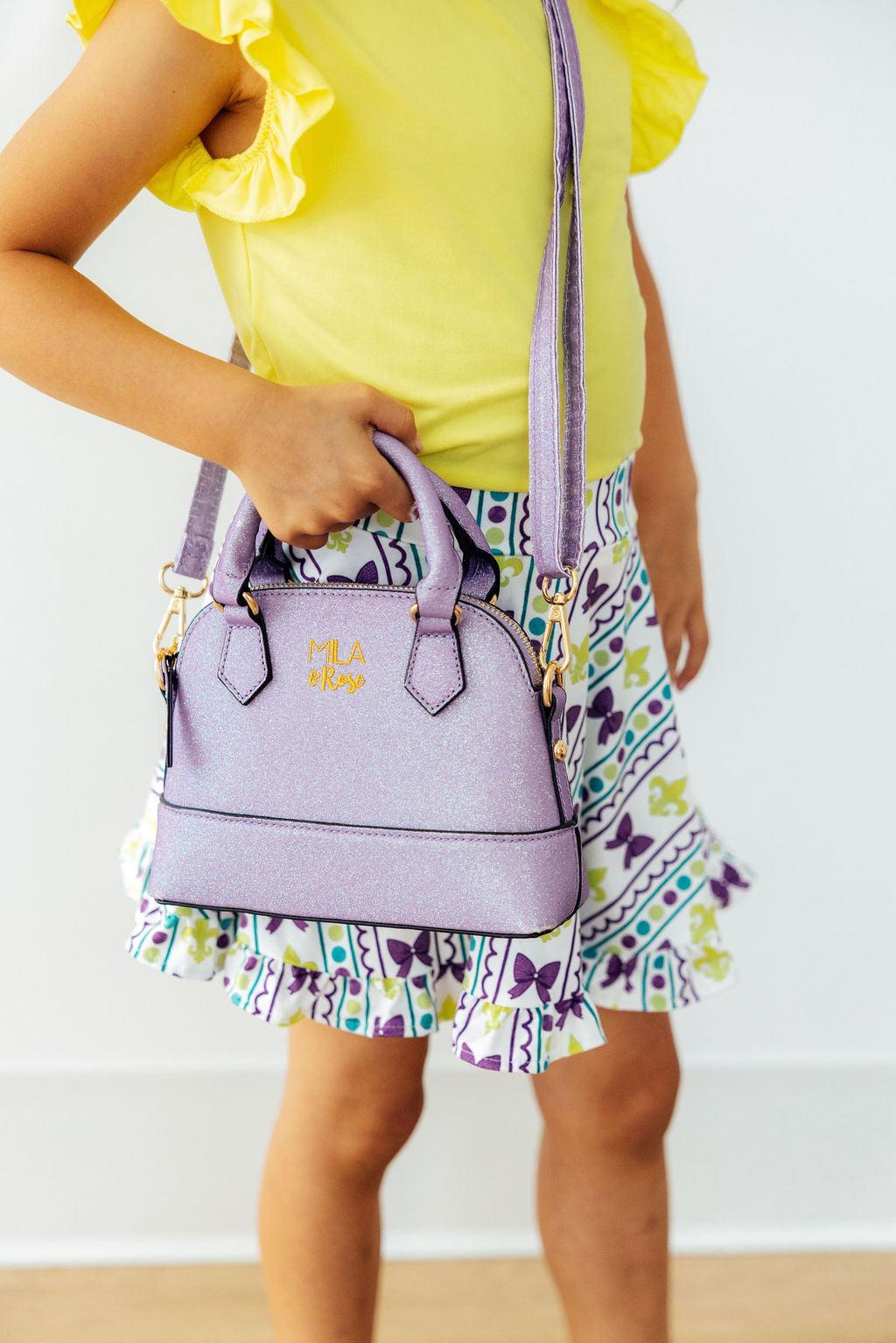 Lavender Glitter Girl's Crossbody Purse - Image 2