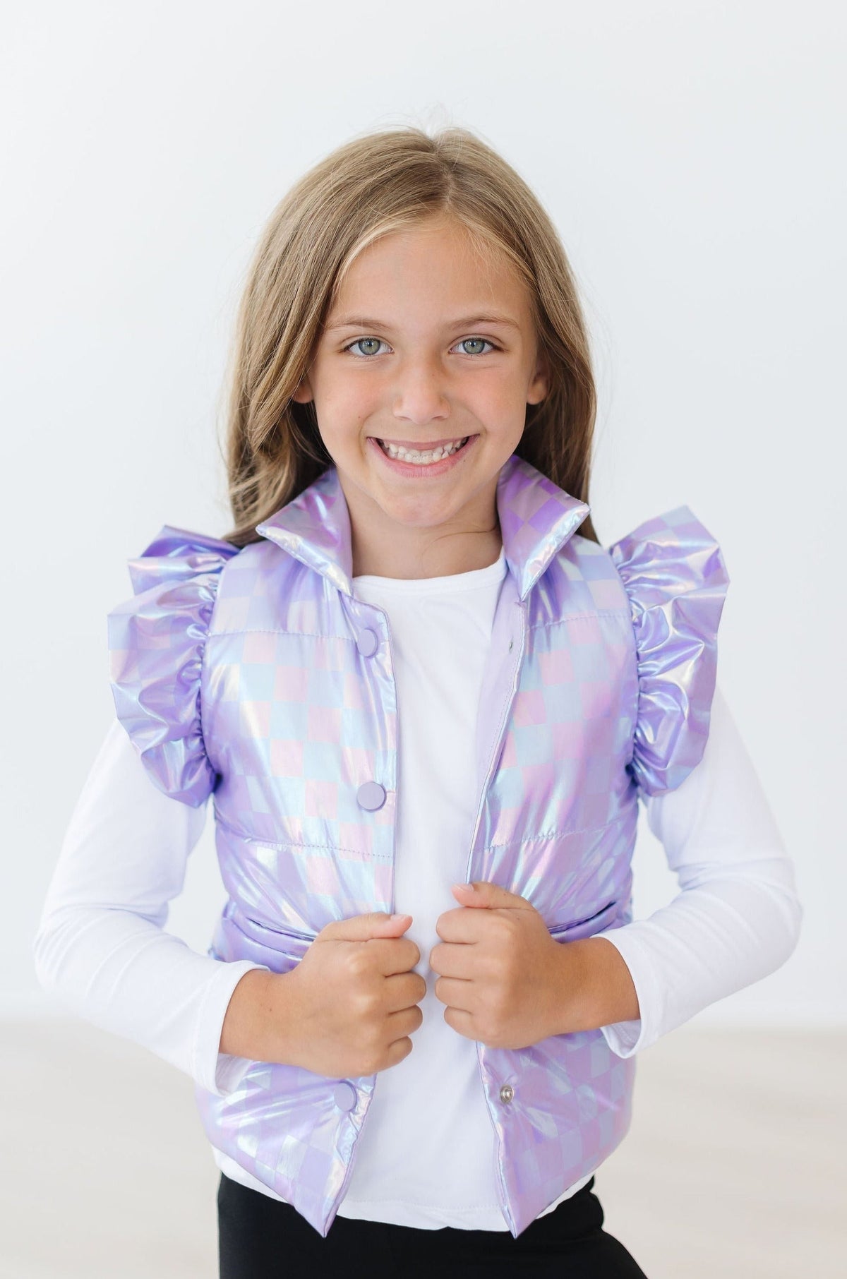 Lavender Haze Checker Puffer Vest - Image 2