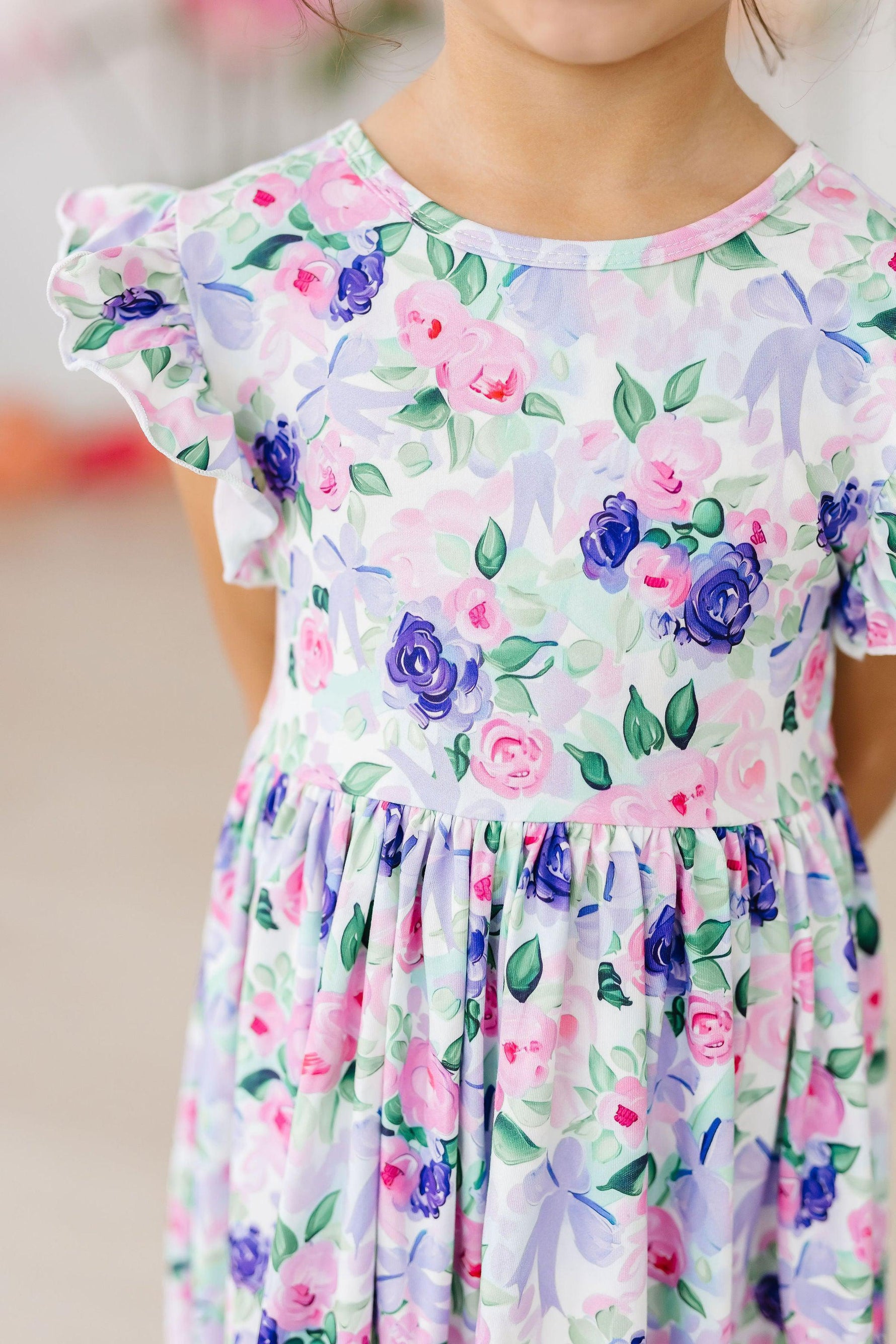 Lavender Love Flutter Sleeve Twirl Dress - Image 4