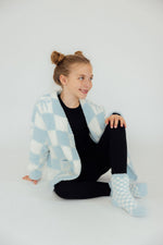 Light Blue Checker Cozy Socks - Image 2